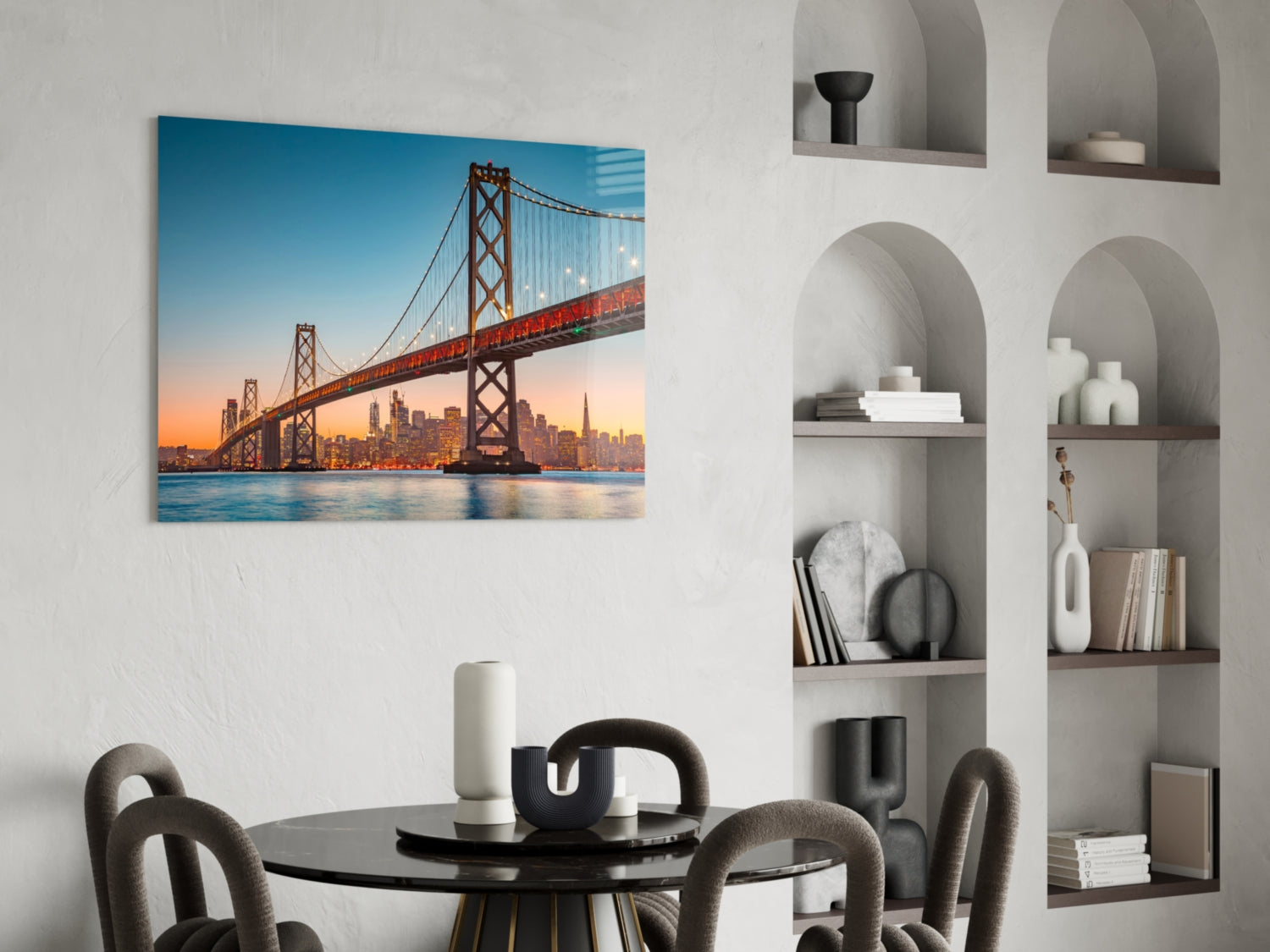 San Francisco Oakland Bay Bridge Glass Wall Art