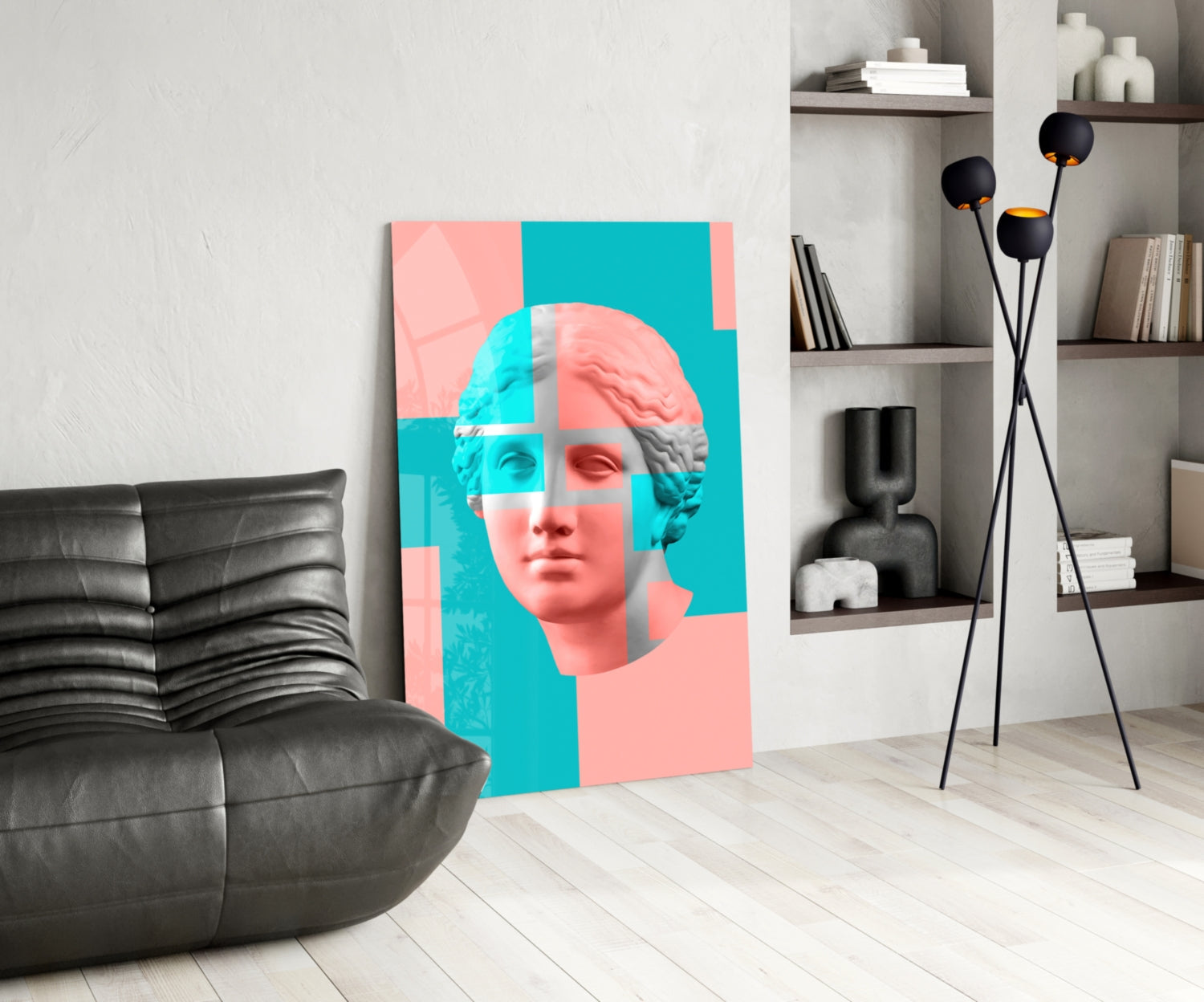 Pastel Color Block Venus Glass Wall Art