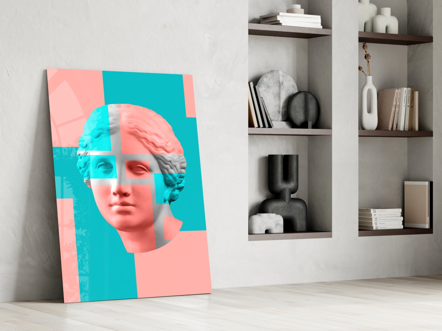 Pastel Color Block Venus Glass Wall Art