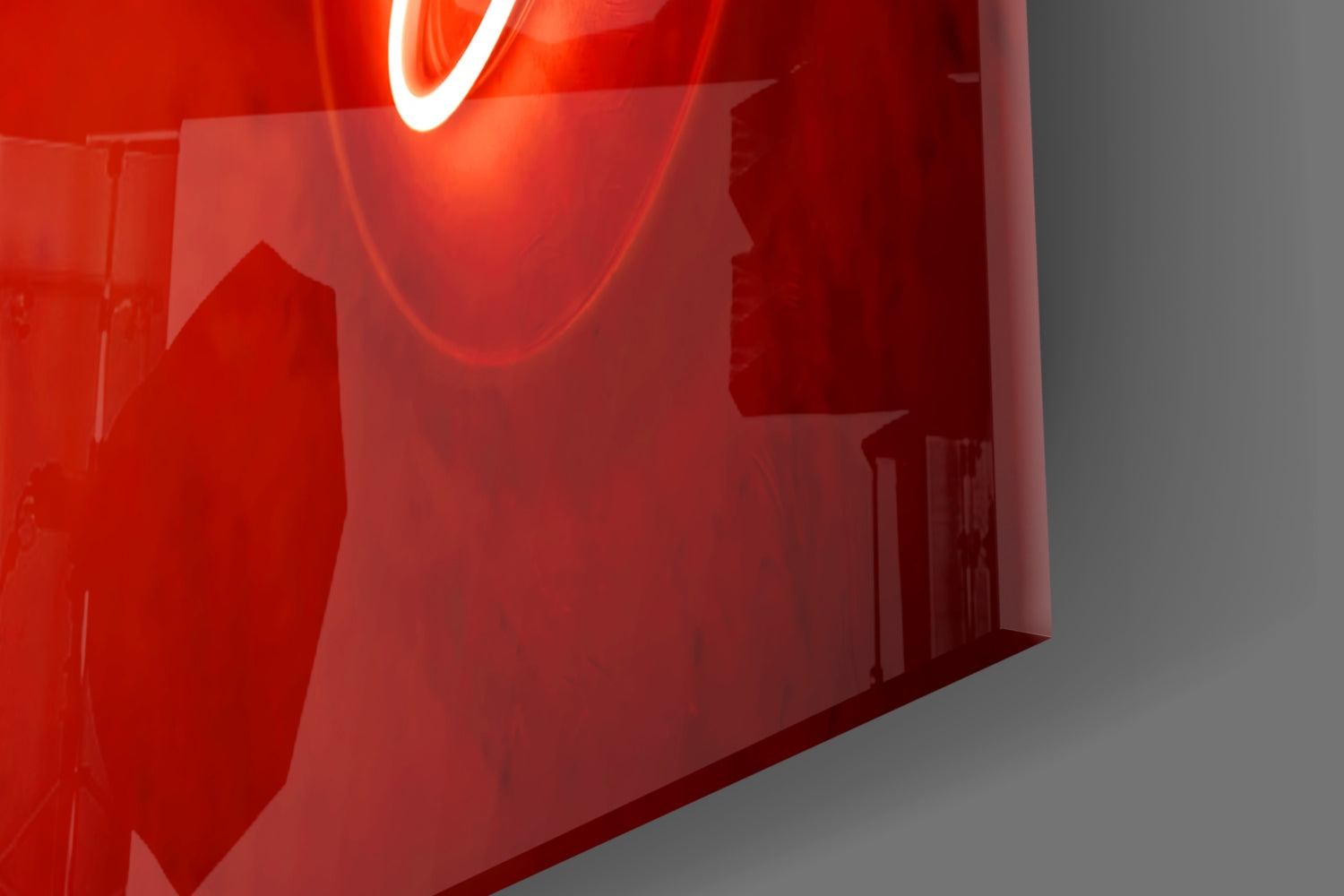 Red Neon Party Disco Ball Glass Wall Art