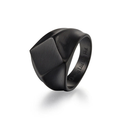 Minimalist geometric square diamond-shaped retro rings