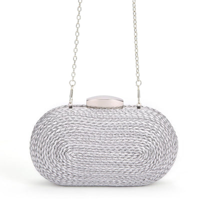 Fashionable oval crossbody woven bags