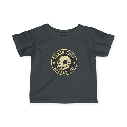 Trash Cult Skull Infant Tee, Baby T-Shirt, Unisex Baby Top, Cute Skull Baby Clothes, Edgy Infant Apparel, Trendy Newborn Gift