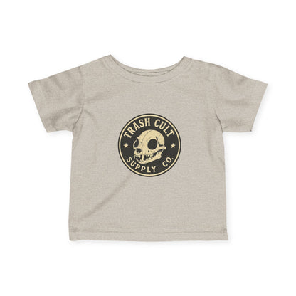 Trash Cult Skull Infant Tee, Baby T-Shirt, Unisex Baby Top, Cute Skull Baby Clothes, Edgy Infant Apparel, Trendy Newborn Gift