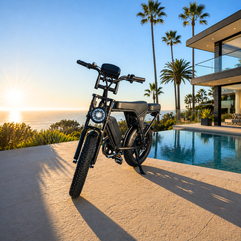 V8 Fat Tire Electric Bike for Adults (1000W–1500W)