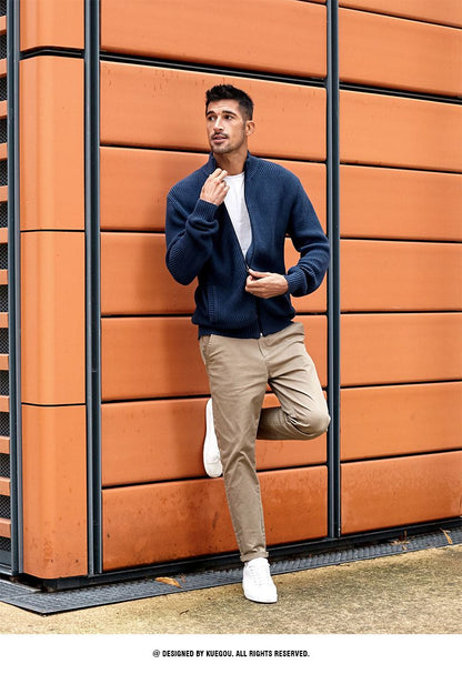 2024 half-high collar zipper sweater