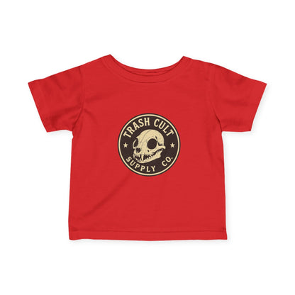 Trash Cult Skull Infant Tee, Baby T-Shirt, Unisex Baby Top, Cute Skull Baby Clothes, Edgy Infant Apparel, Trendy Newborn Gift