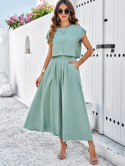 Casual solid color vest dress