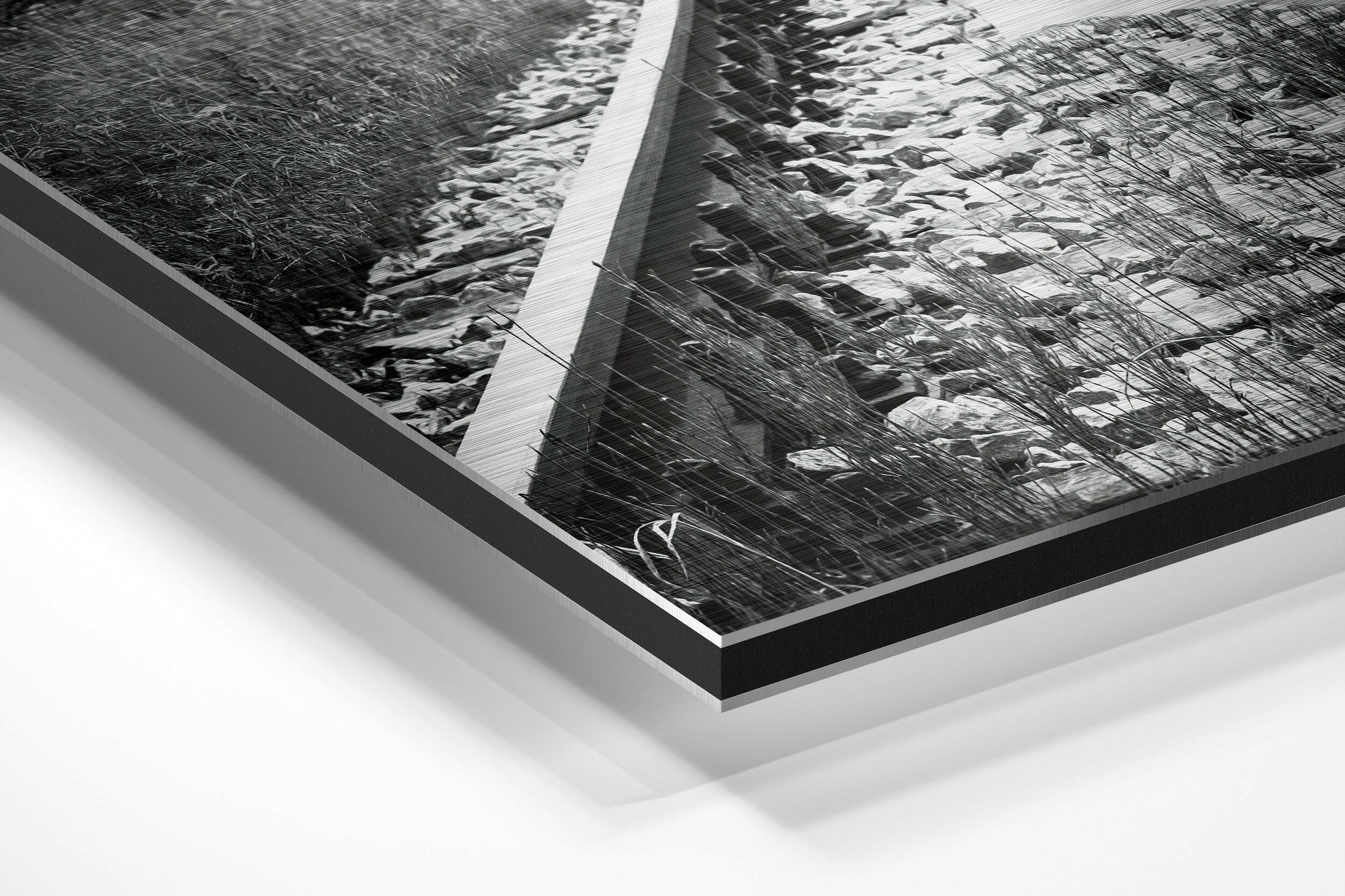 Red Umbrella Brushed Aluminium Dibond Wall Art