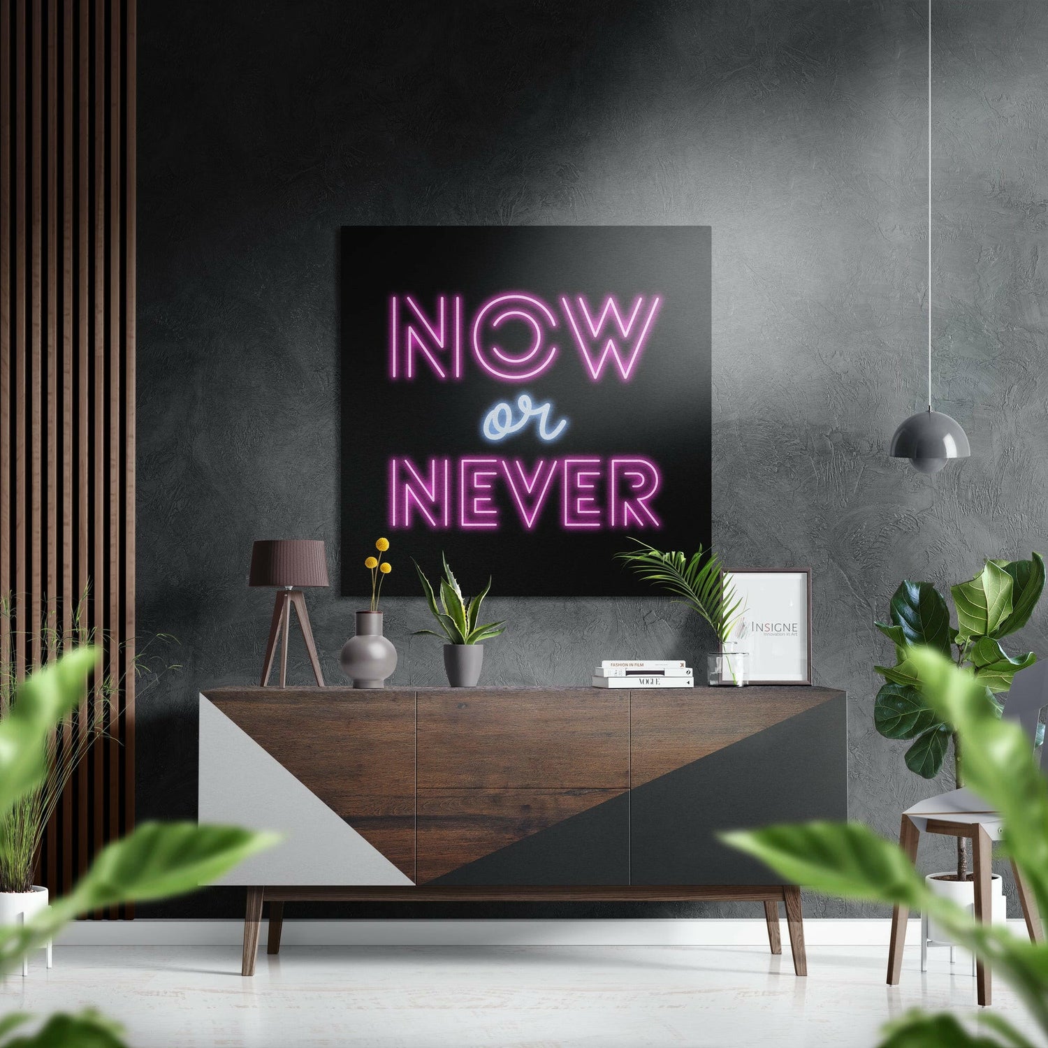 Now or Never Brushed Aluminium Dibond Wall Art