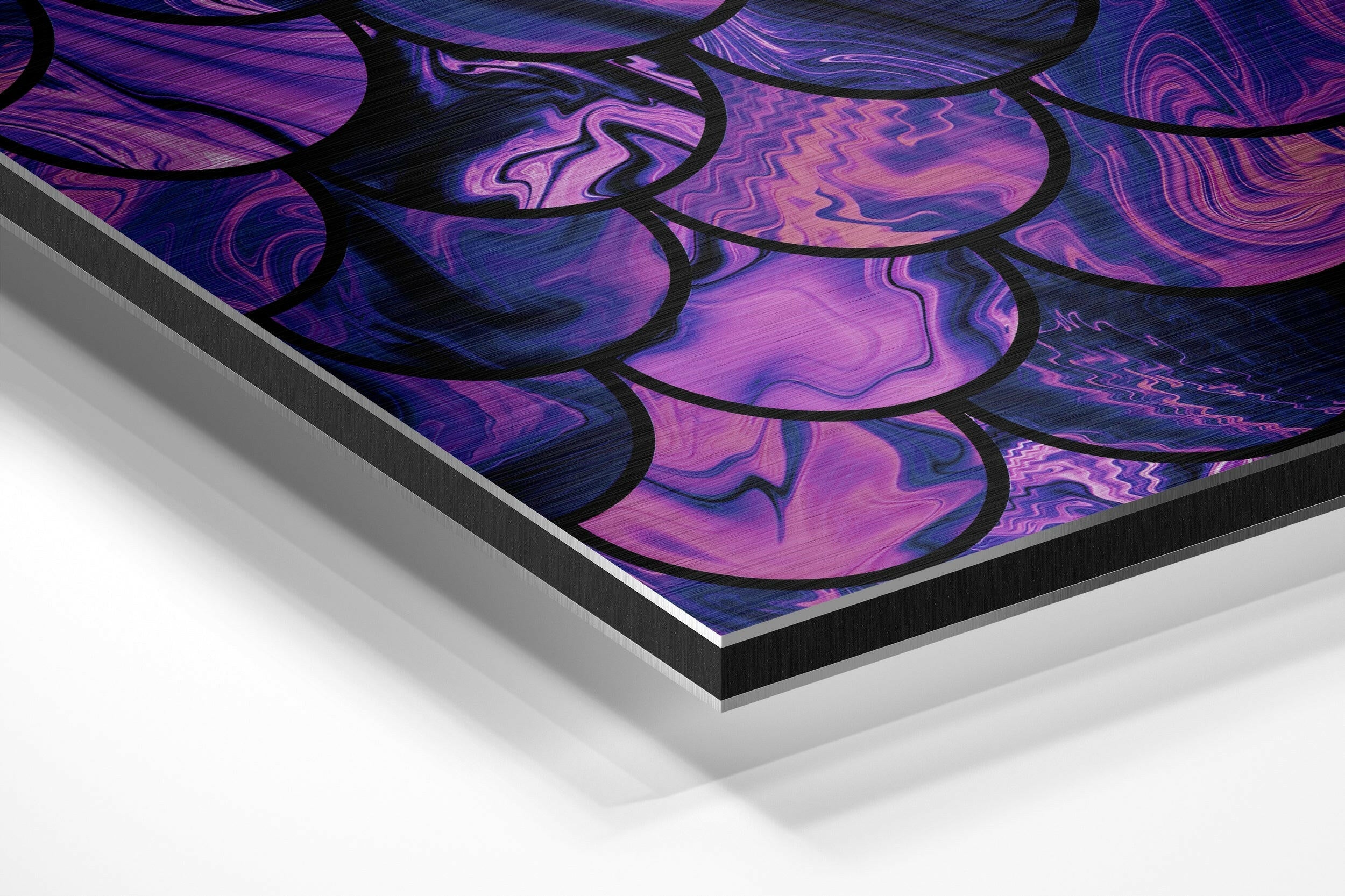 Purple Drops Brushed Aluminium Dibond Wall Art