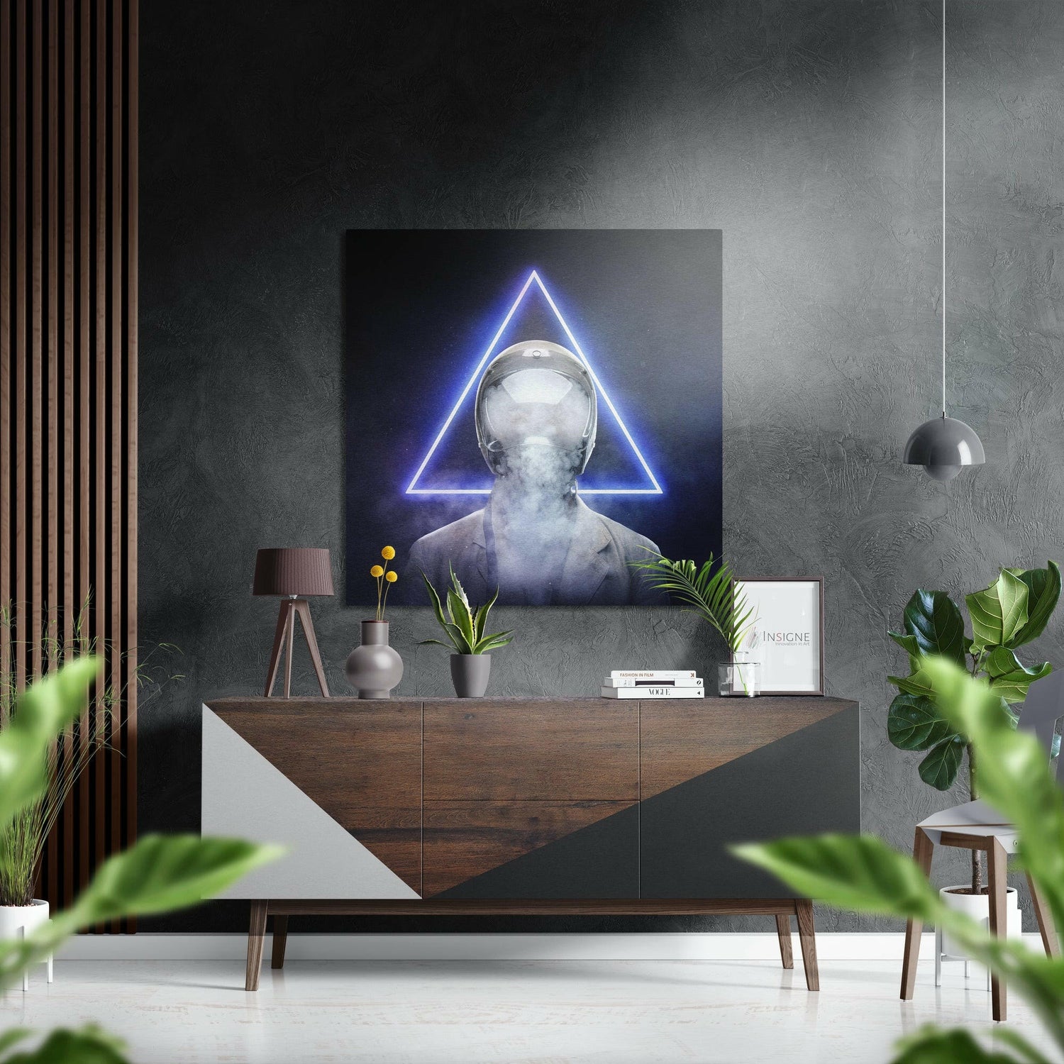 Triangle Thoughts Brushed Aluminium Dibond Wall Art