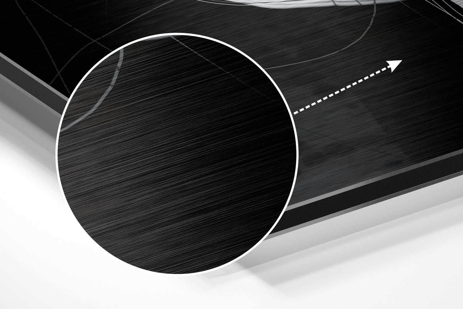 Black and White Abstract Ring Hole Brushed Aluminium Dibond Wall Art