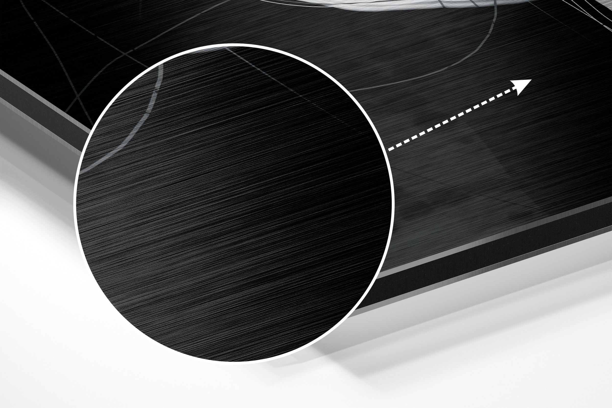 Black and White Abstract Ring Hole Brushed Aluminium Dibond Wall Art