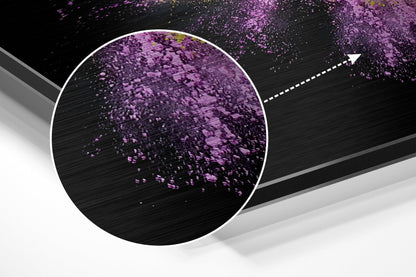 Turquoise Pink Powder Explosion Brushed Aluminium Dibond Wall Art