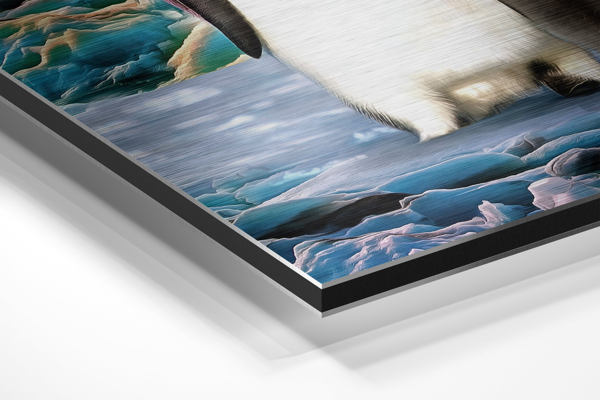 Penguin Family Brushed Aluminium Dibond Wall Art