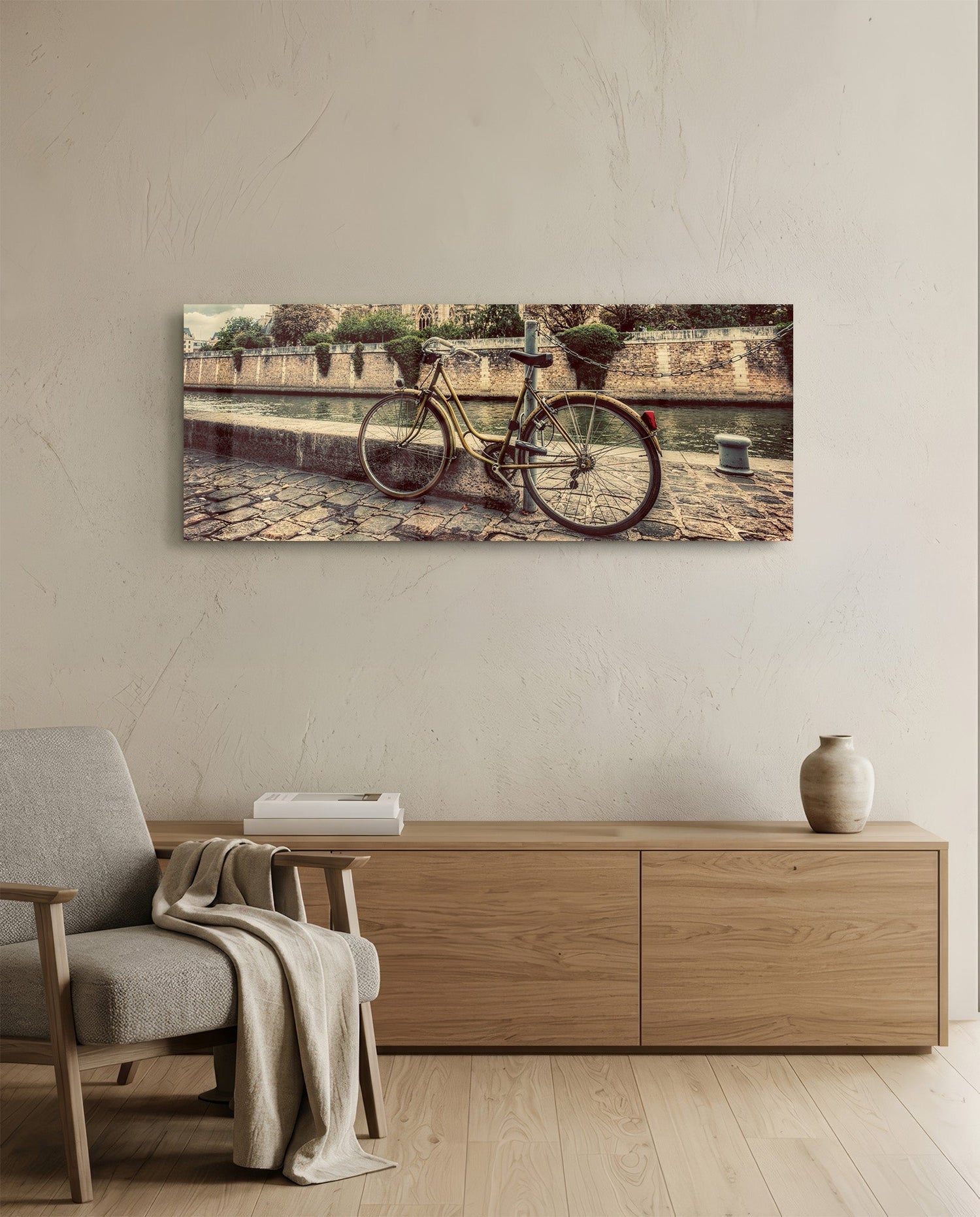 Bicycle Glass Wall Art (36"x14")
