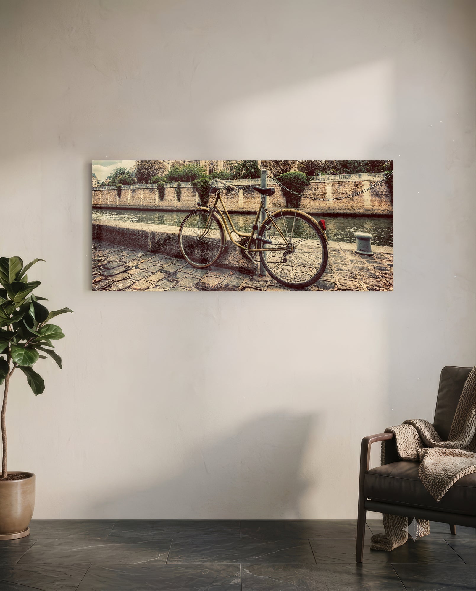 Bicycle Glass Wall Art (36"x14")
