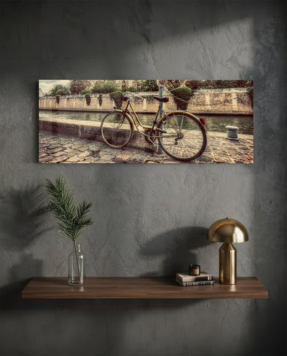 Bicycle Glass Wall Art (36"x14")