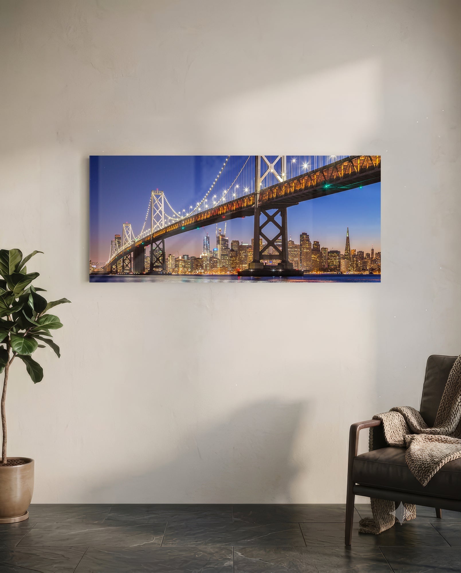 Bridge Glass Wall Art (36"x14")
