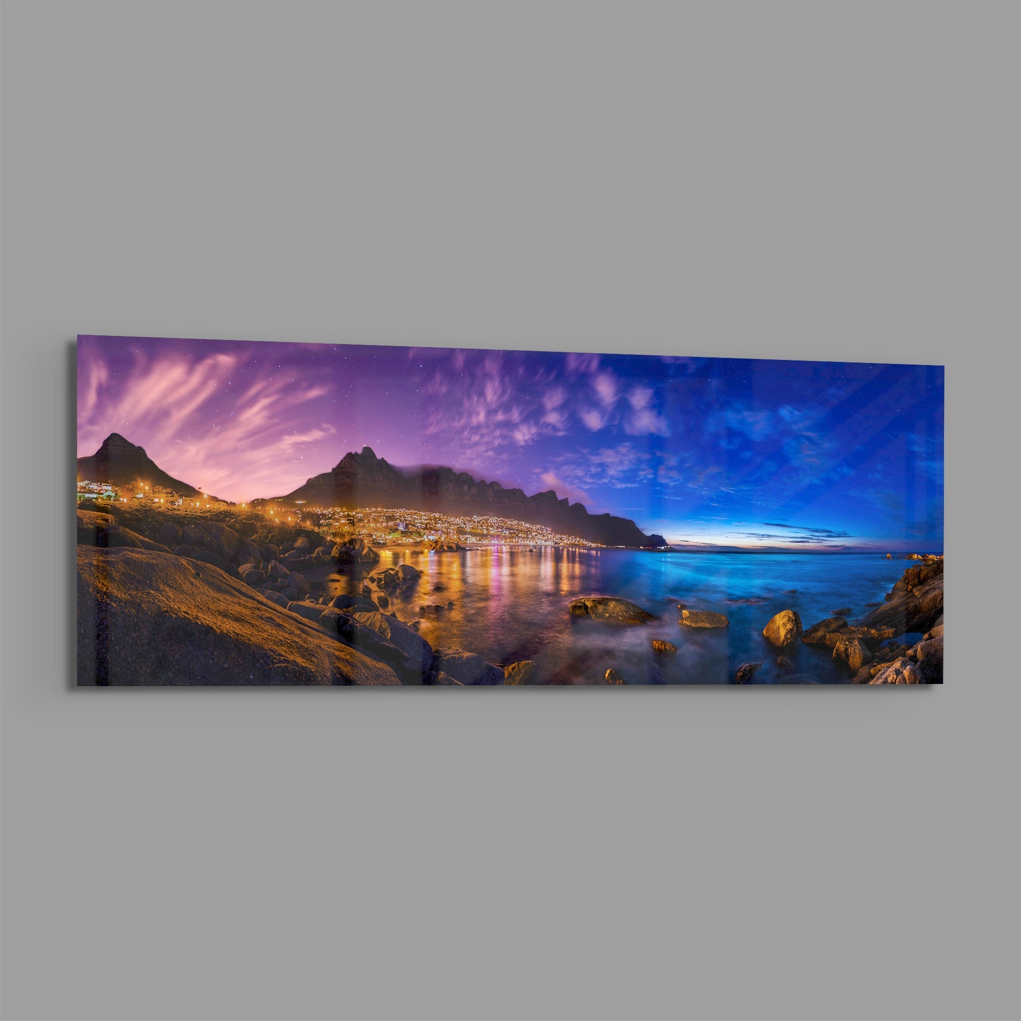 City Lights Glass Wall Art (36"x14")