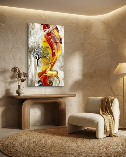 Abstract Deer Glass Wall Art