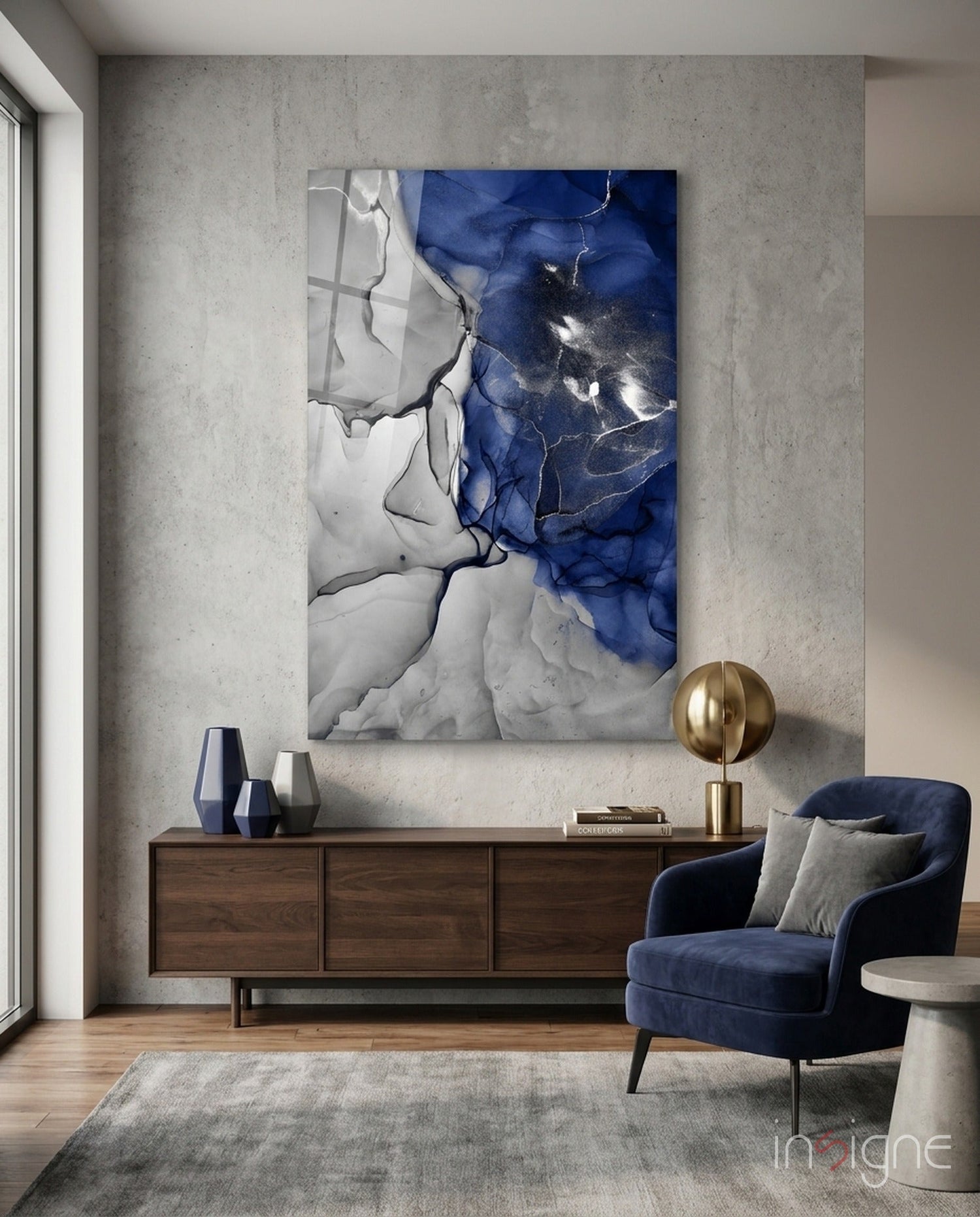 Blue Marble Glass Art