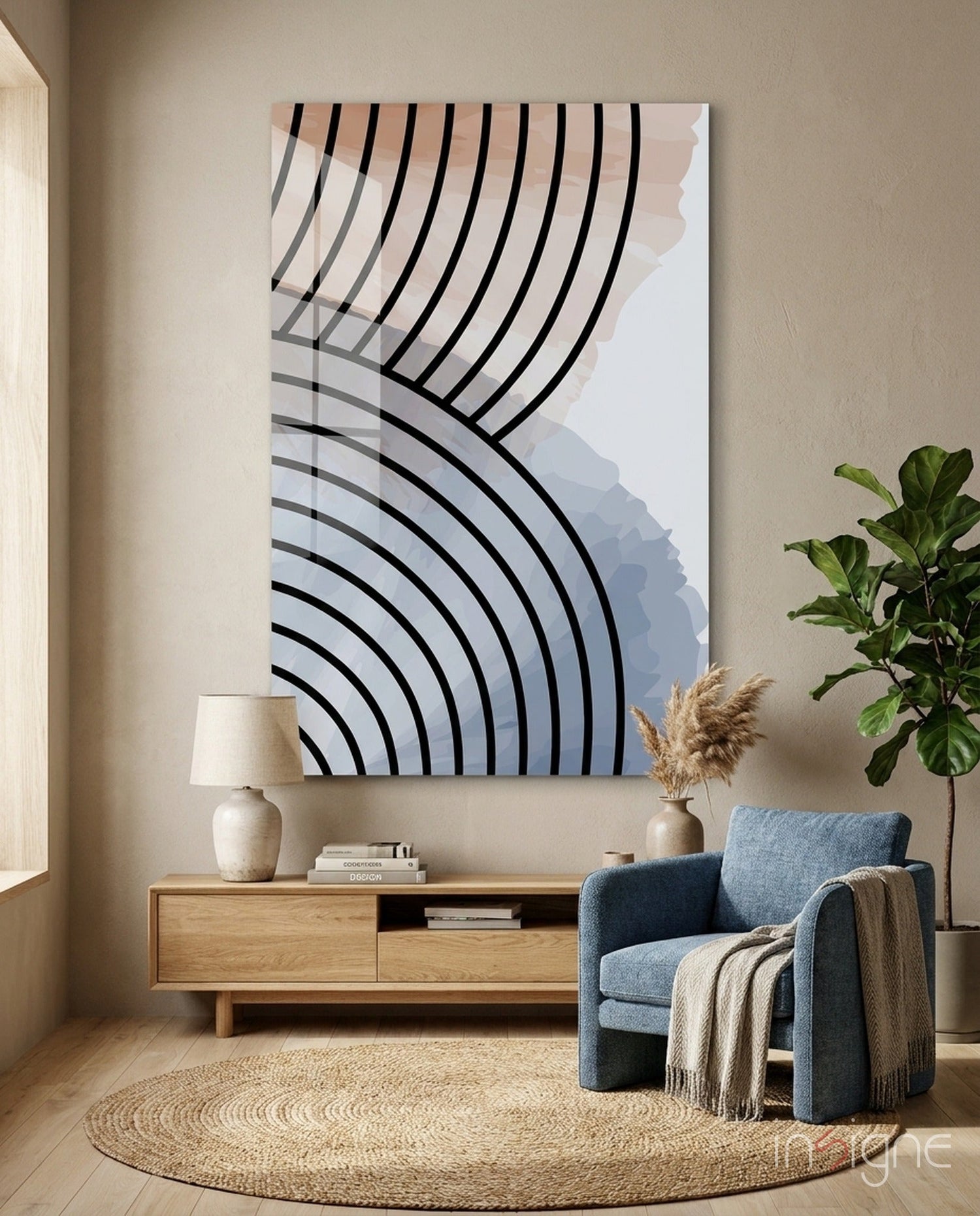 Lines of Waves Glass Wall Art