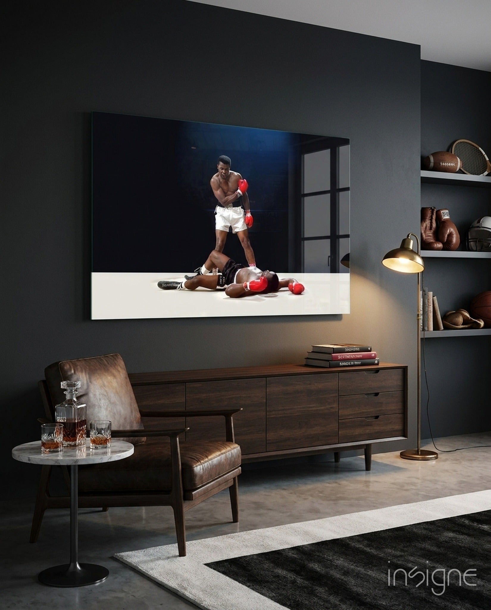 Standing Over Fallen Rival Glass Wall Art