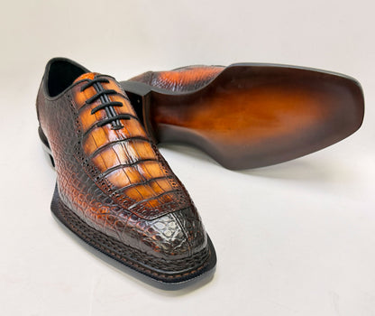 Maurice Chancellor II Alligator Oxford - Cognac
