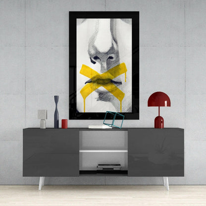 No Talking Glass Wall Art