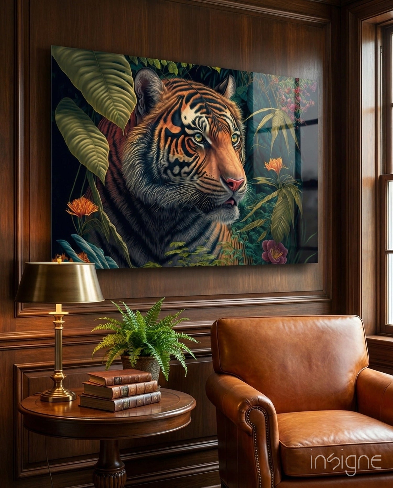 Trap Behind Flowers Glass Wall Art  || Designers Collection