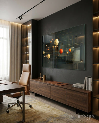 Planets Glass Wall Art|| Designer&