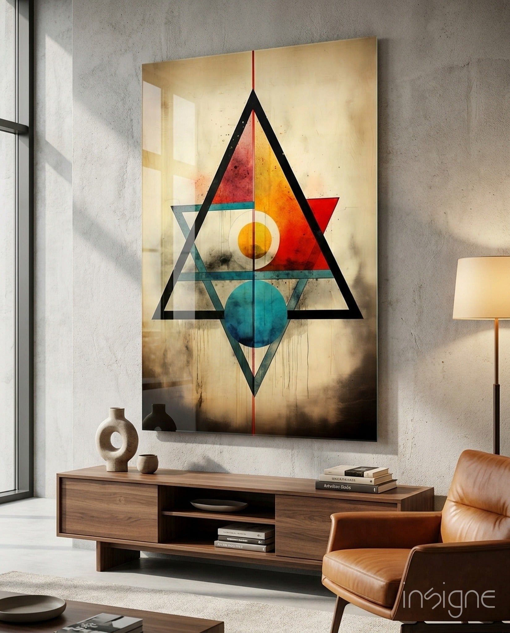 Triangels Glass Wall Art|| Designer&