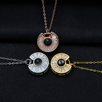Custom Photo Necklace Flower Necklace Valentine&