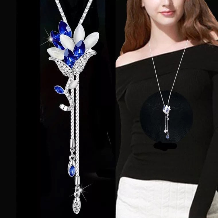 Long Necklaces&amp; Pendants for Women Collier Femme Geometric Fashion Crystal Jewelry