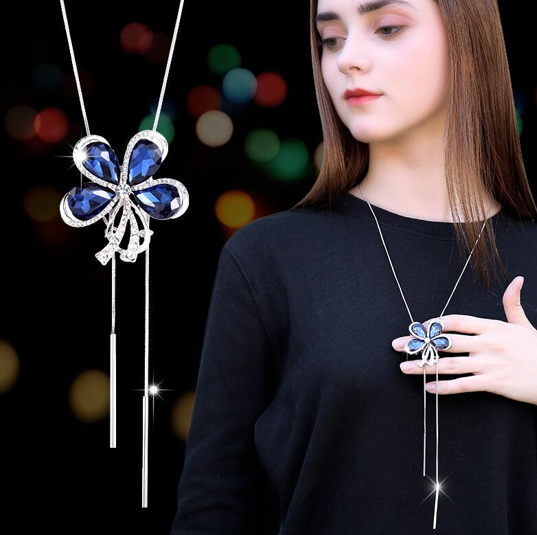 Long Necklaces&amp; Pendants for Women Collier Femme Geometric Fashion Crystal Jewelry