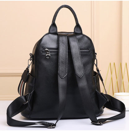 Genuine Real Cowhide Leather Backpack High Quality Women&