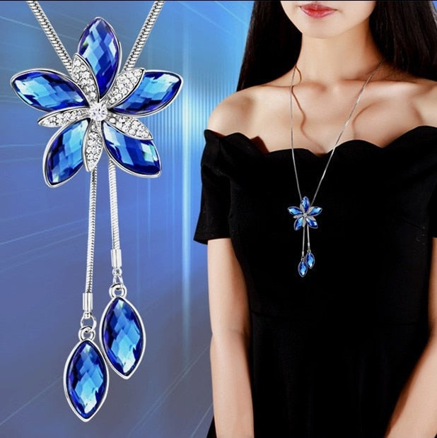 Long Necklaces&amp; Pendants for Women Collier Femme Geometric Fashion Crystal Jewelry