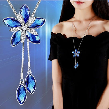 Long Necklaces&amp; Pendants for Women Collier Femme Geometric Fashion Crystal Jewelry