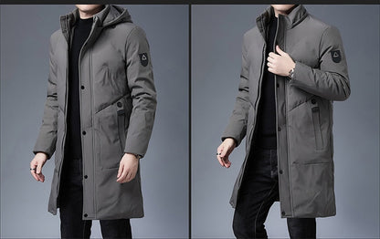 Parkas Jacket Men Longline Windbreaker Coats Clothing
