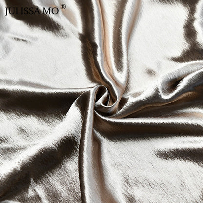 Spaghetti Strap Backless Summer Dress Women Satin Lace Up Trumpet Long Bodycon Dresses