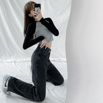 Jeans Women Wide Leg Pants Mom Femme High Waist Woman Trousers