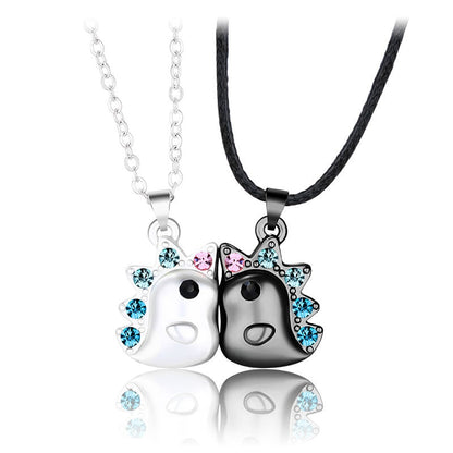 2Pcs/Set Magnetic Couple Necklace Unicorn Shaped Magnet Couple Necklace Jewelry