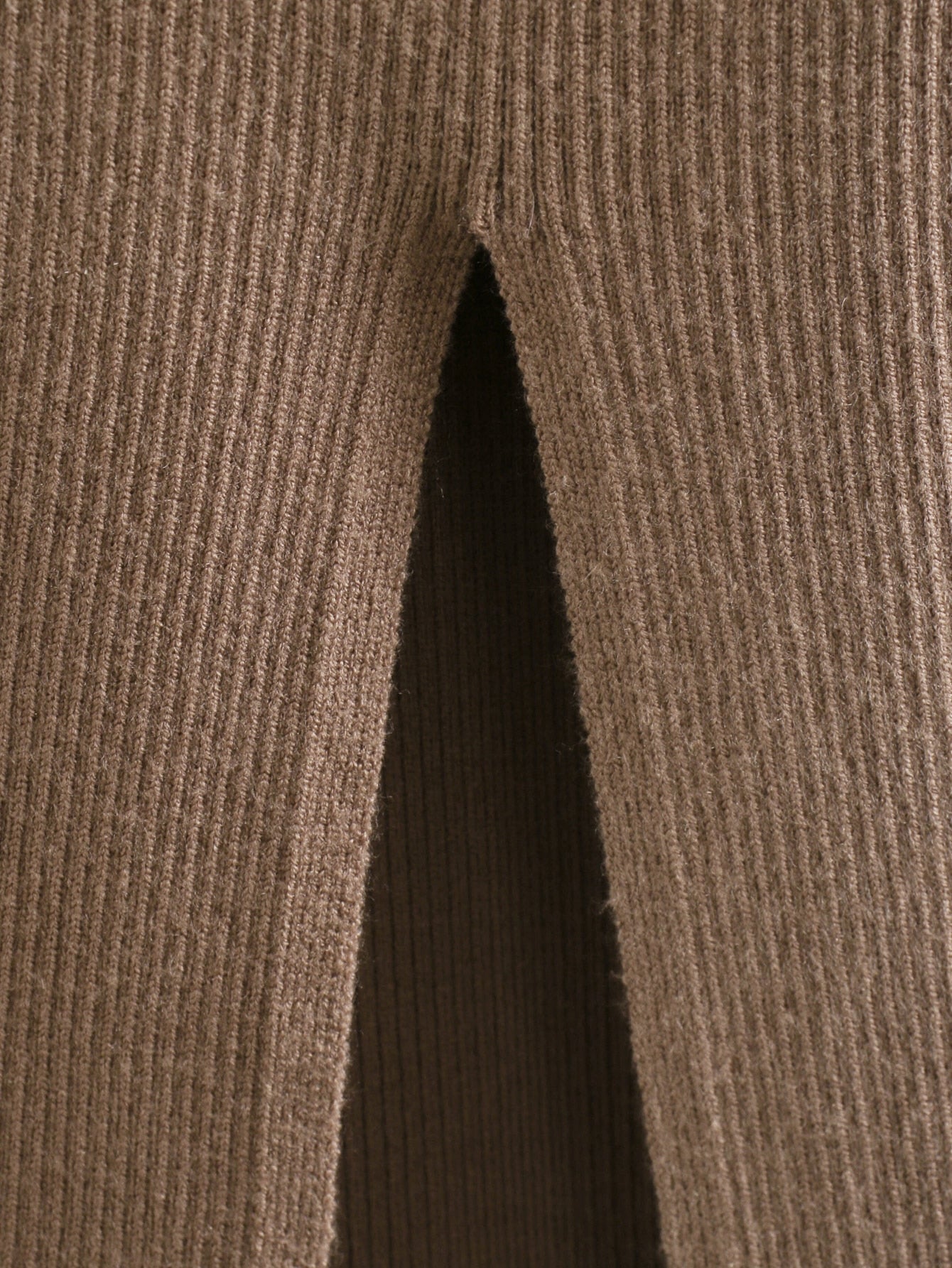 Long Sleeves High-Neck Elastic Midi Dress Lady Knit Sweater Dresses