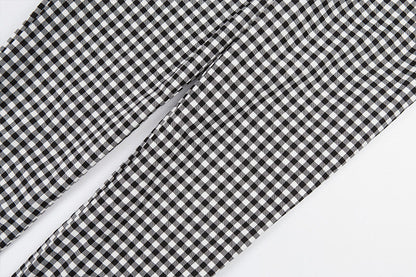 Women Straps Jumpsuits Ladies Summer Plaids Checked Playsuits Backless Outfits White&amp;Black