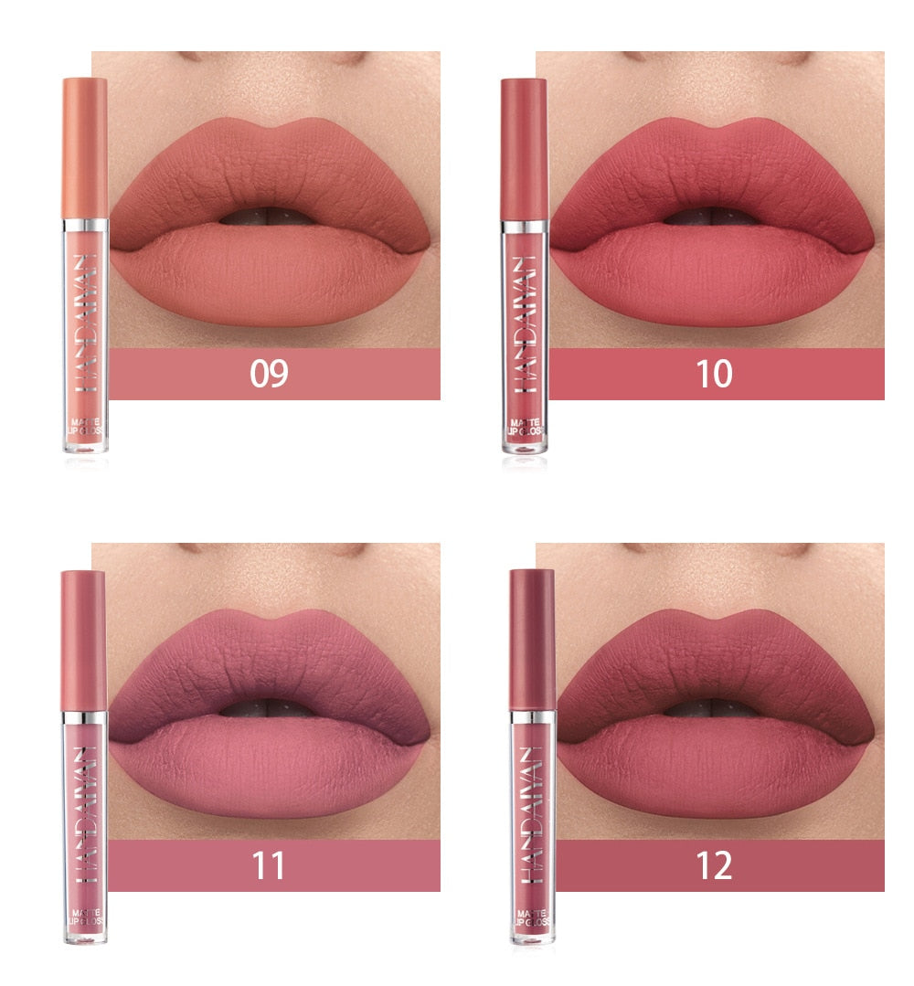12 Colors Sexy Liquid Lipstick Matte Waterproof Lipgloss Nude Makeup Cosmetic
