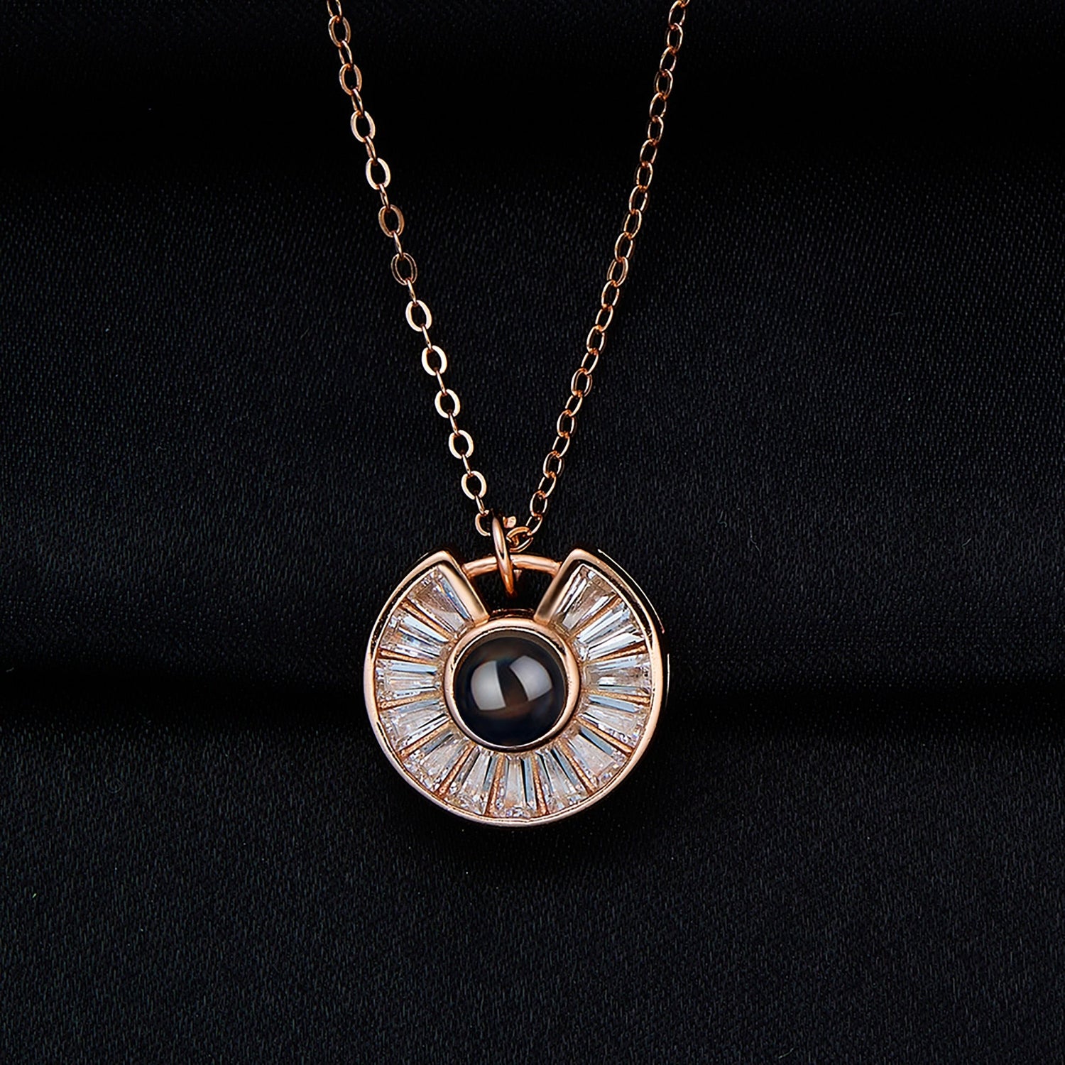 Custom Photo Necklace Flower Necklace Valentine&
