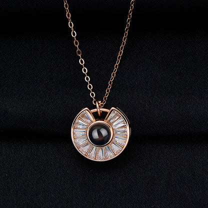 Custom Photo Necklace Flower Necklace Valentine&