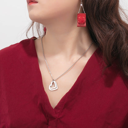 Personalized Family Necklace with 2-4 Names Heart Engraved Necklace